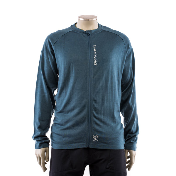 Trait Mens Merino Long Sleeve Full Zip MTB Riding Top Jersey Thermal